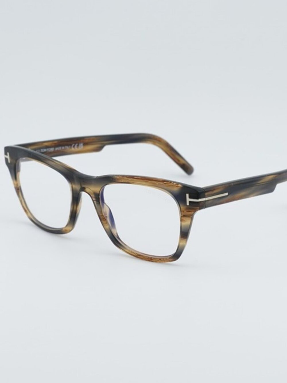 Tom Ford FT5886-B 045 Eyeglasses Havana 50mm Square Frame, Blue Light Block